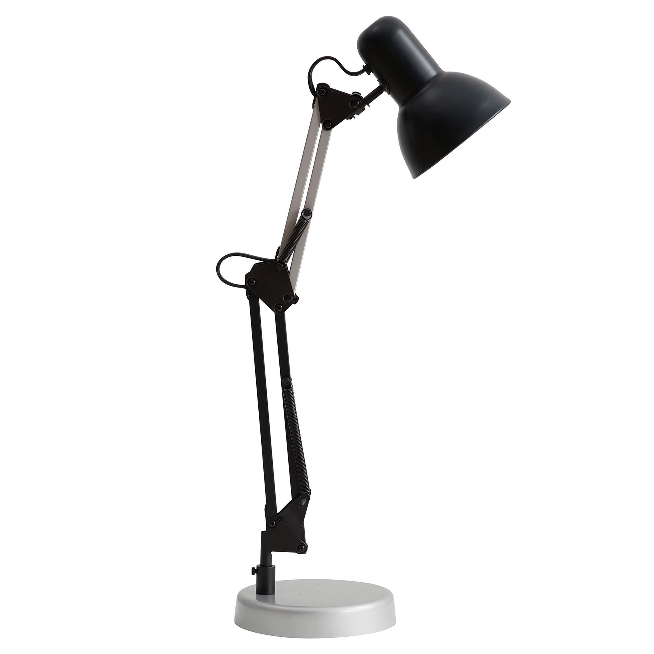 20" Modern Architect Desk Lamp, Metal, Black and Gray Colorblock