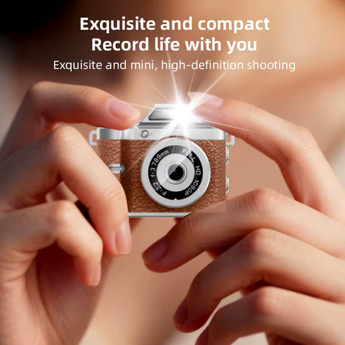 2026 FHD Retro Mini Keychain Camera Compact Thumb Pocket Digital Cam 1080P CCD Flash Magnetic Mount for Kids Travel Gift