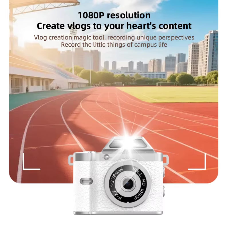 2026 FHD Retro Mini Keychain Camera Compact Thumb Pocket Digital Cam 1080P CCD Flash Magnetic Mount for Kids Travel Gift