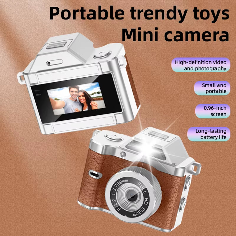 2026 FHD Retro Mini Keychain Camera Compact Thumb Pocket Digital Cam 1080P CCD Flash Magnetic Mount for Kids Travel Gift