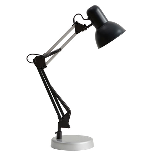 20" Modern Architect Desk Lamp, Metal, Black and Gray Colorblock